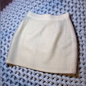 CHANEL Cream Mini Skirt
